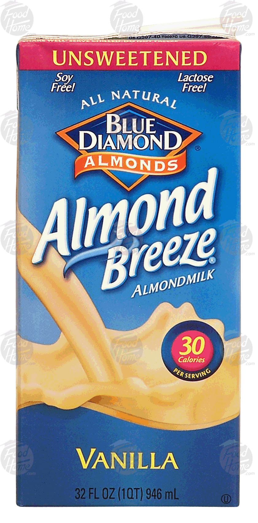 Blue Diamond Almond Breeze unsweetened almond milk, vanilla flavored, soy free, lactose free Full-Size Picture